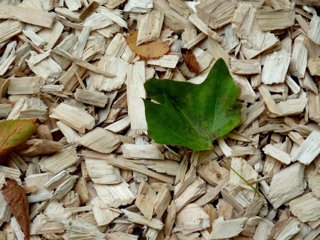 Gebruik van houtsnippers als bodembedekking